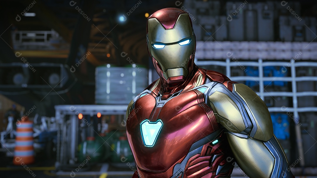 Ilustração 3D do Homem de Ferro Mark 5