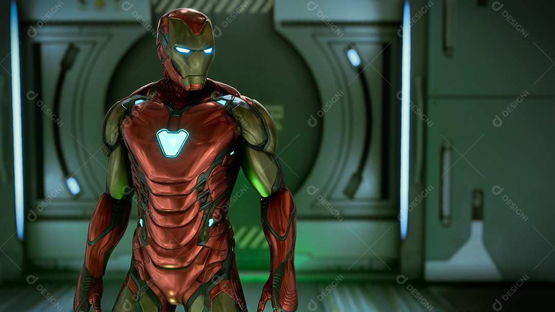 Ilustração 3D do Homem de Ferro Mark 5