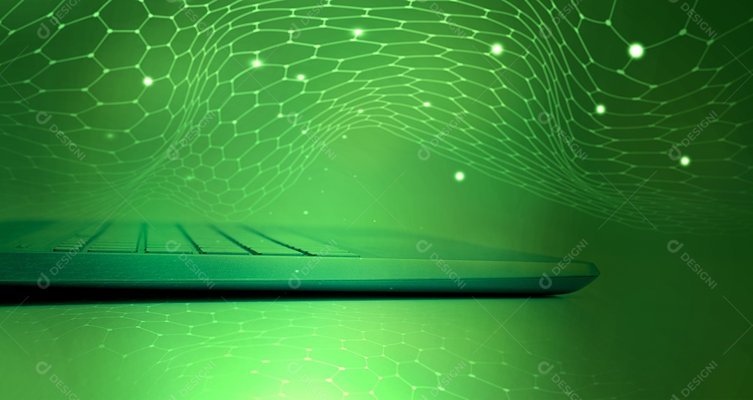 Plano de fundo com um laptop para tecnologia de comunicação empresarial na internet