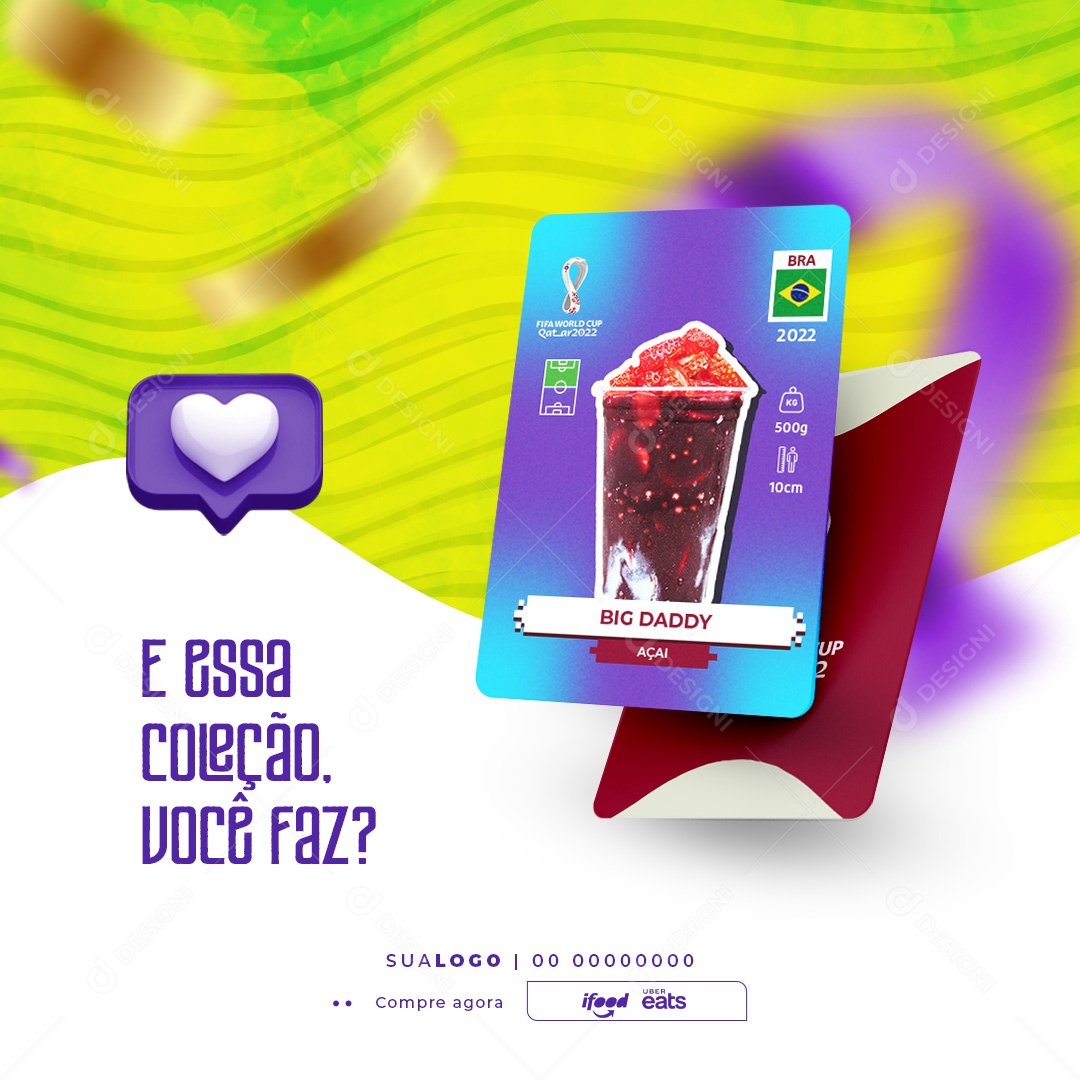 Post Açaiteria e essa Coleção você Faz? Social Media PSD Editável