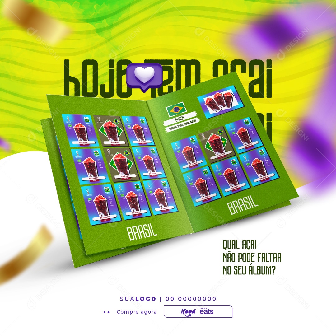 Social Media Açaiteria Qual Açaí não pode Faltar no seu Álbum? PSD Editável