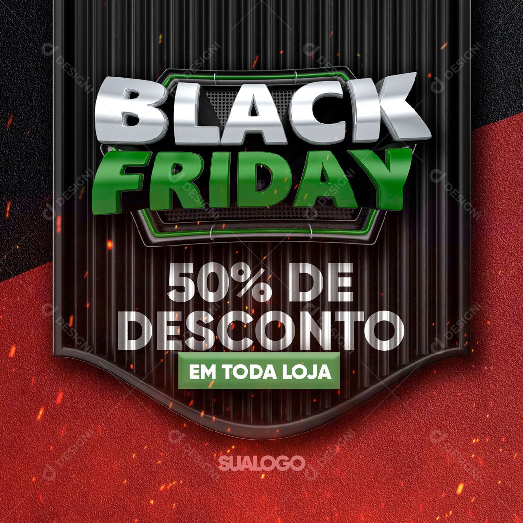 Black Friday 50% de desconto em toda Loja Social Media PSD Editável