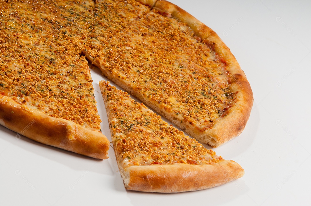 Pizza comida assada ao forno a lenha