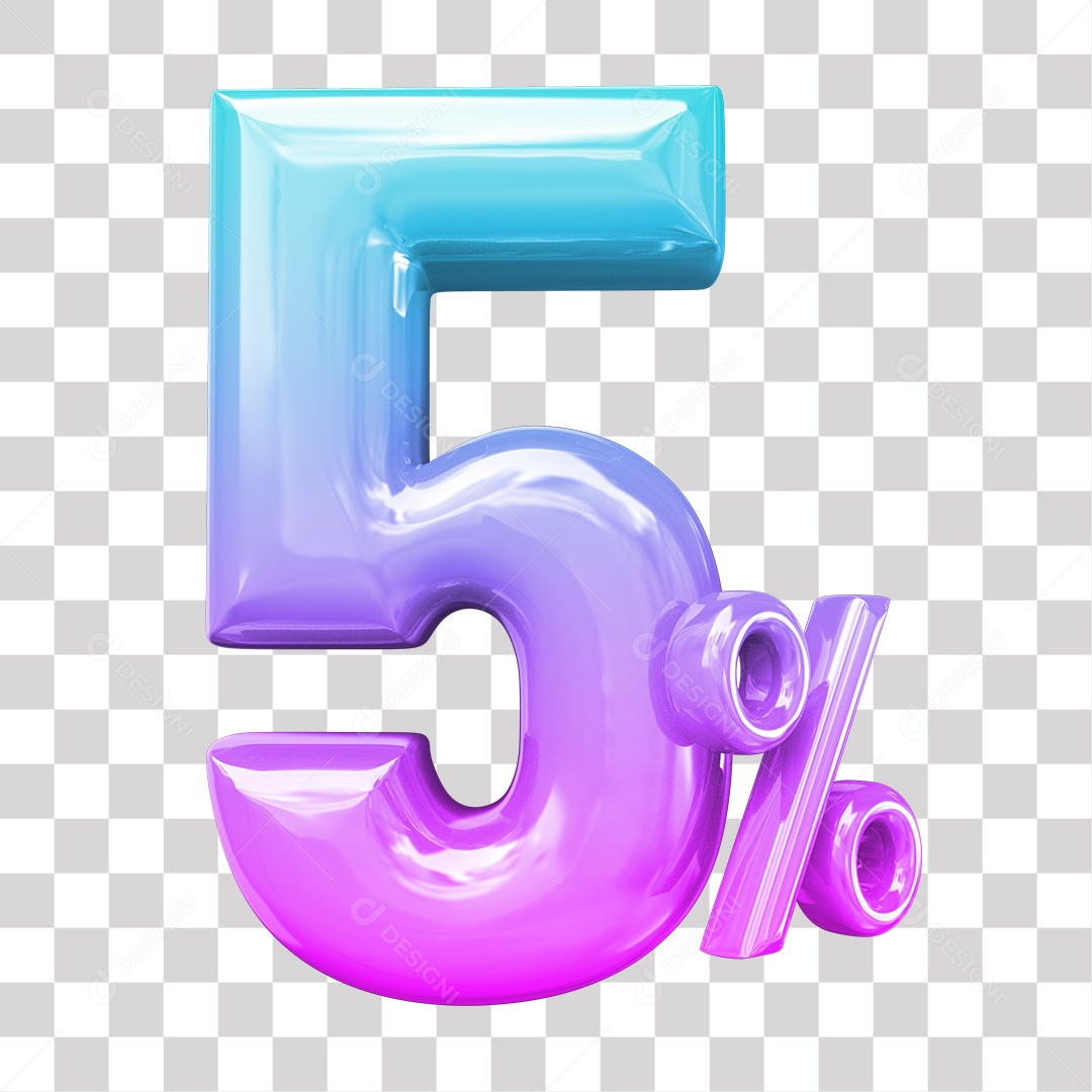 Elemento 3D Para Composição 5% De Descontos PNG Transparente