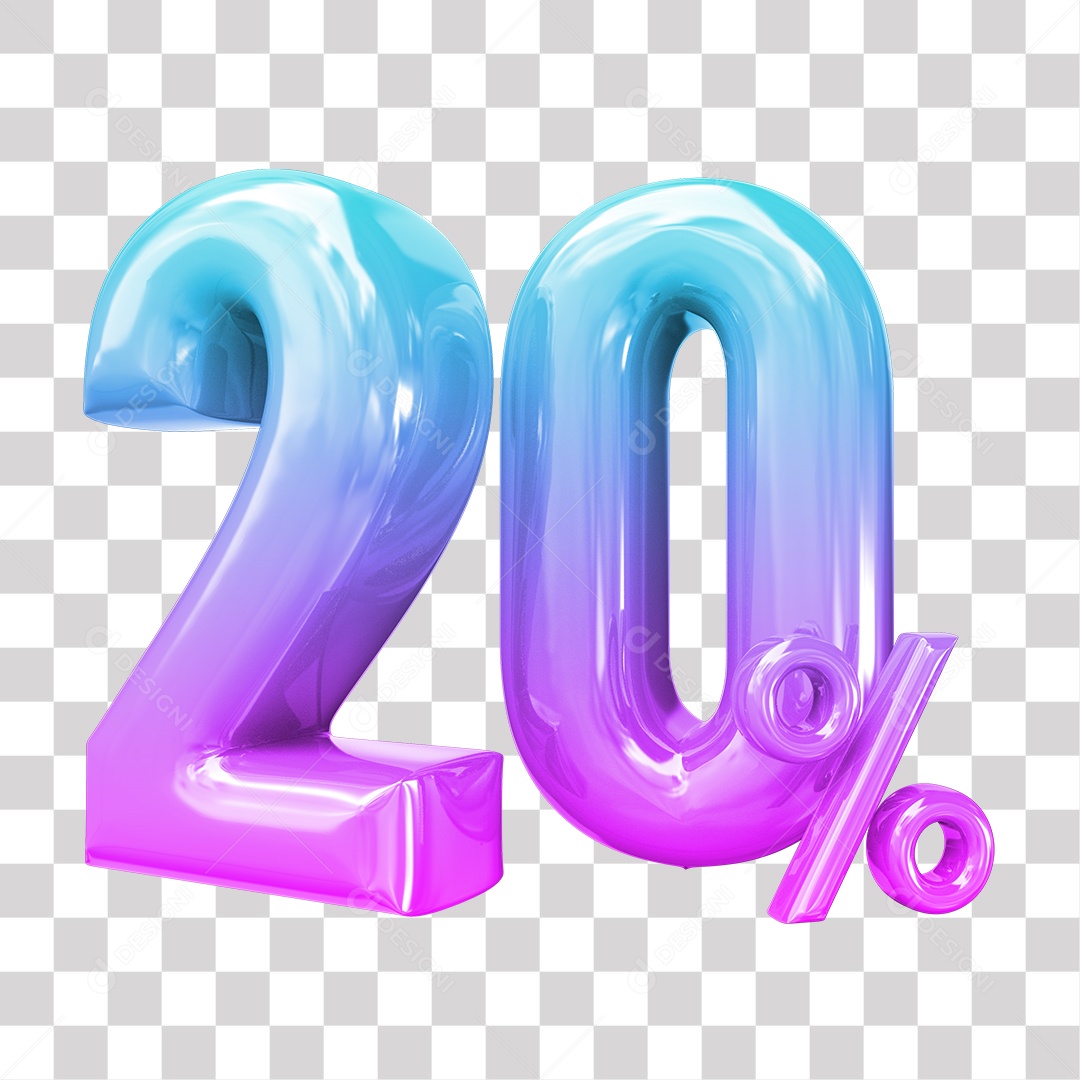 Elemento 3D Para Composição 20% De Descontos PNG Transparente