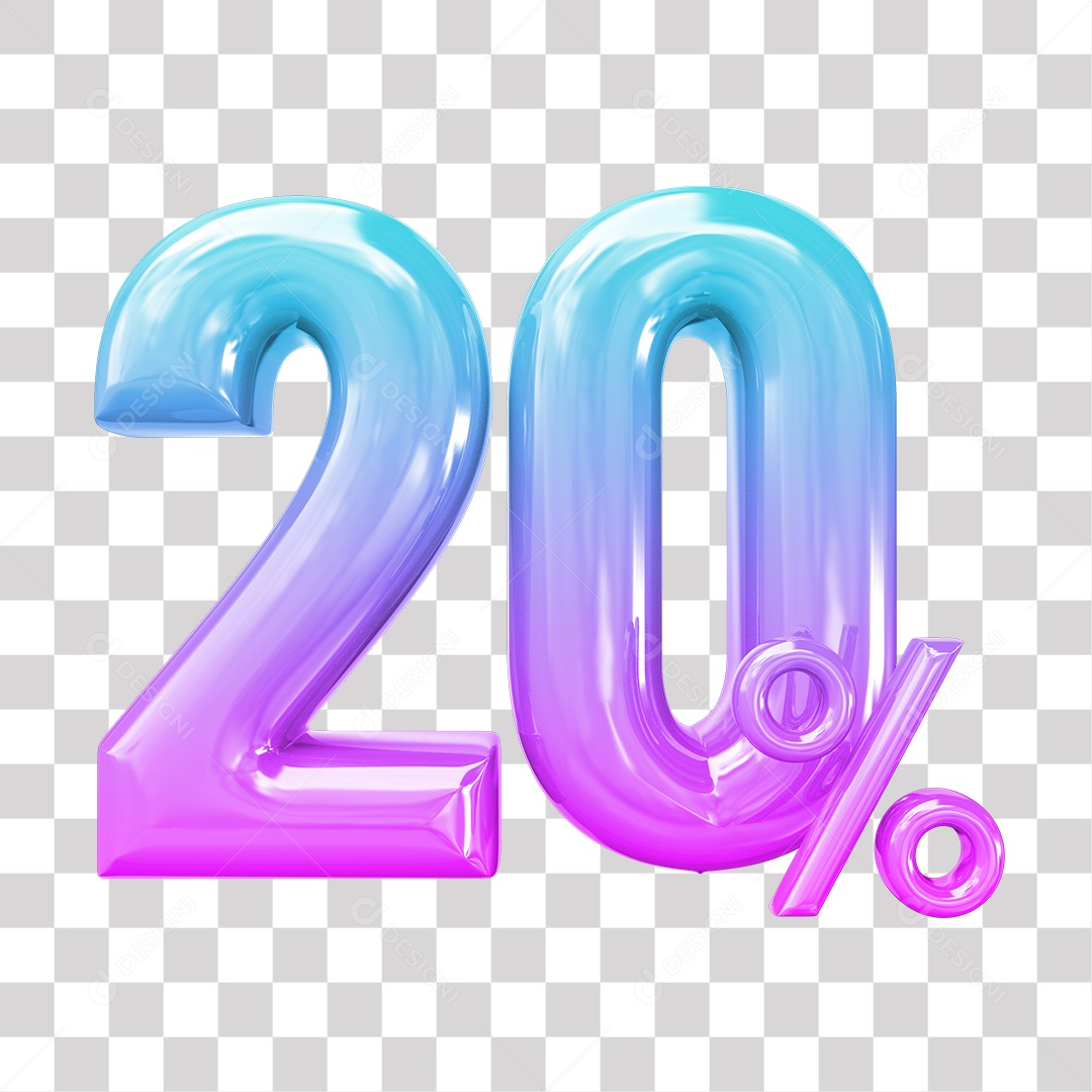 Elemento 3D Para Composição 20% De Descontos PNG Transparente