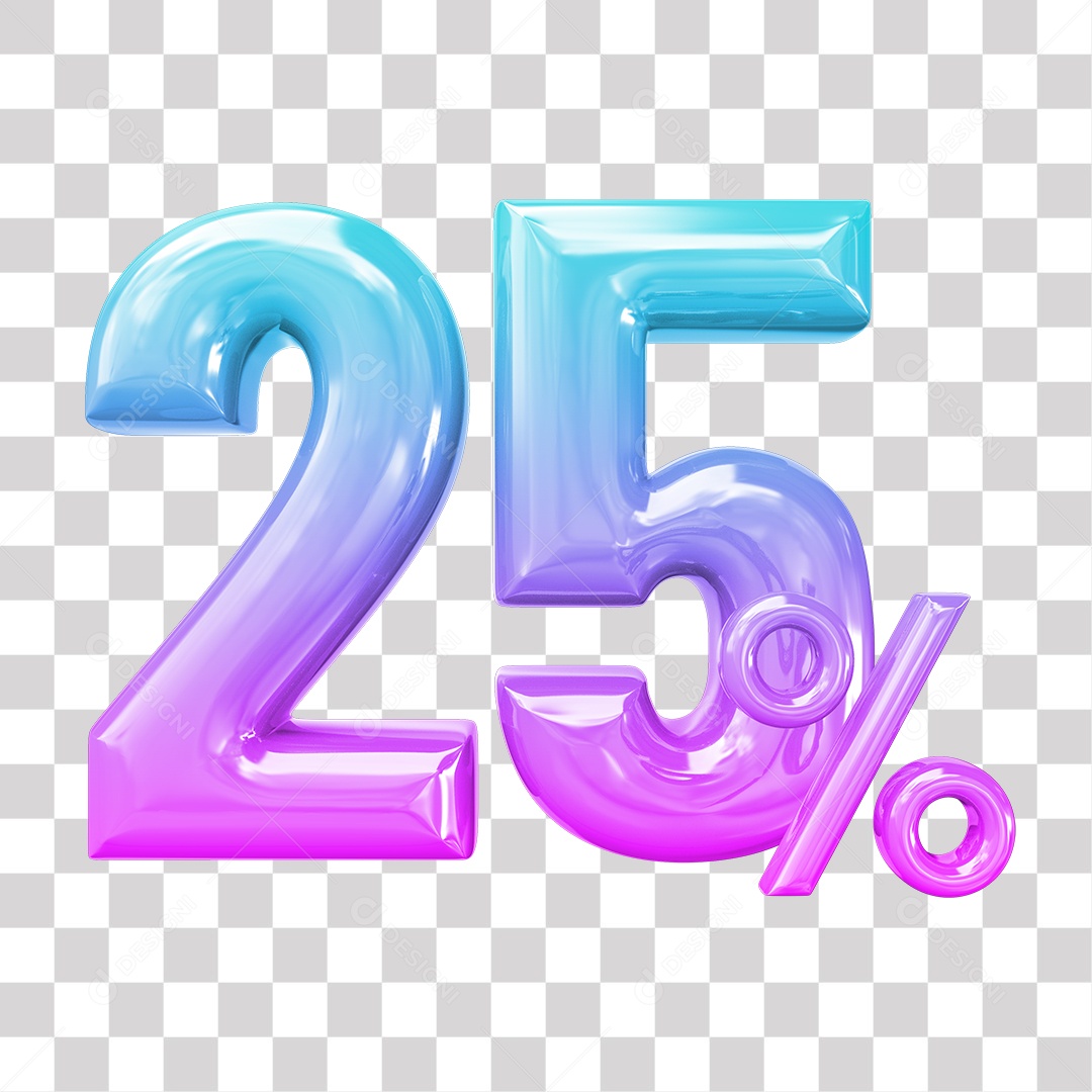 Elemento 3D Para Composição 25% De Descontos PNG Transparente