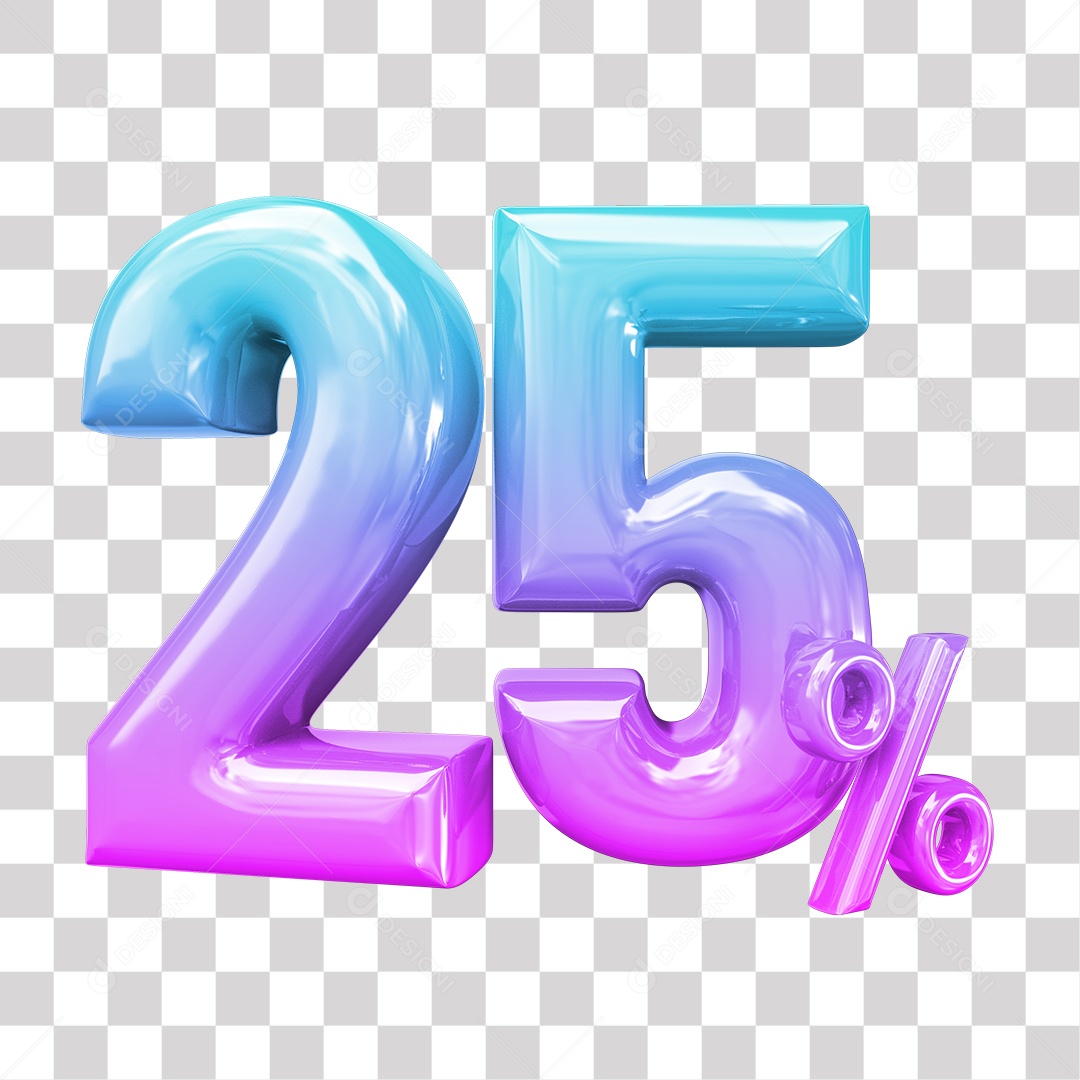 Elemento 3D Para Composição 25% De Descontos PNG Transparente