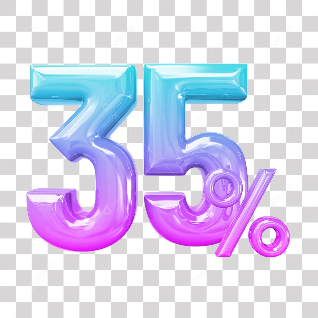 Elemento 3D Para Composição 35% De Descontos PNG Transparente