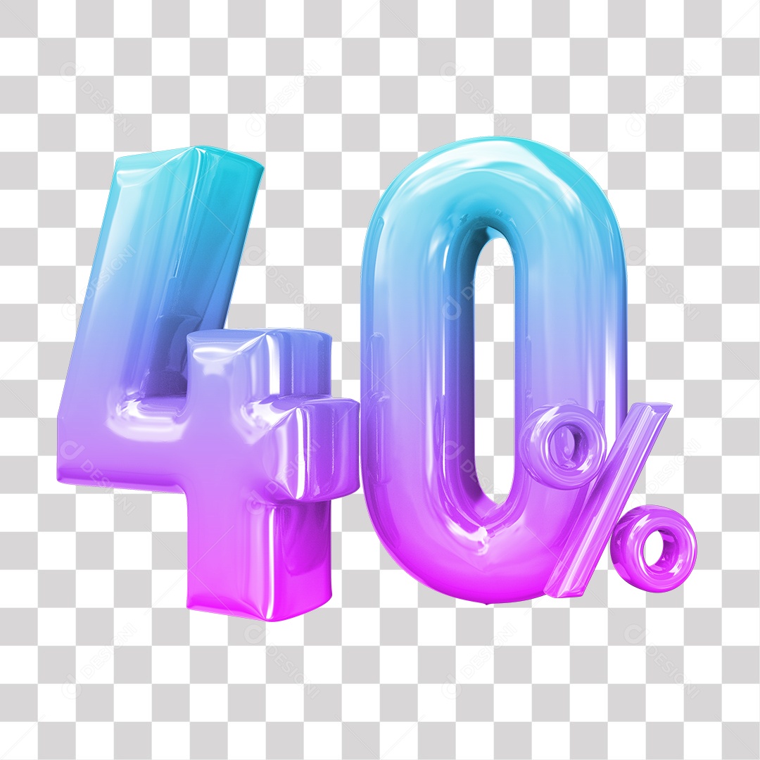 Elemento 3D Para Composição 40% De Descontos PNG Transparente