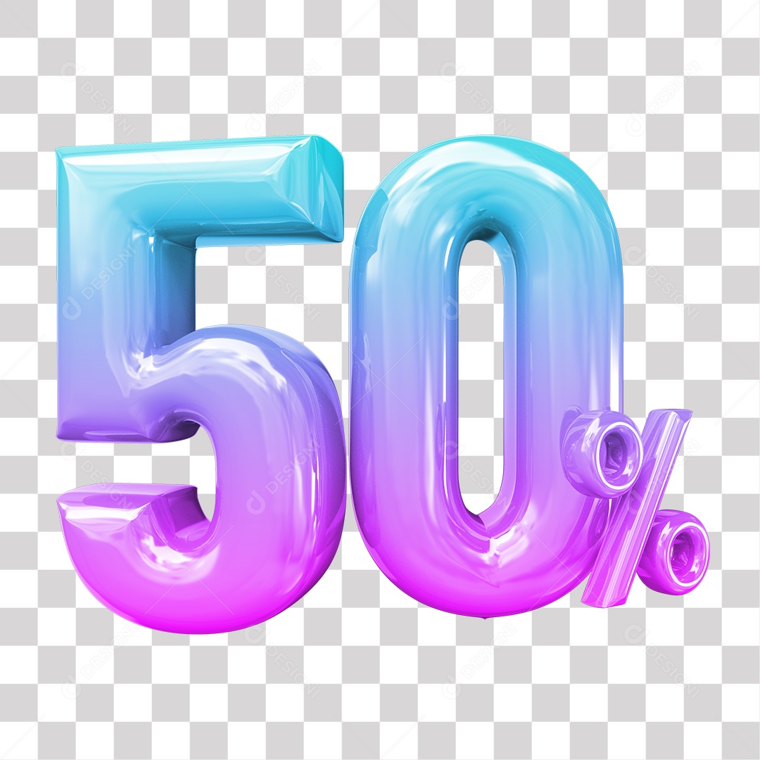 Elemento 3D Para Composição 50% De Descontos PNG Transparente