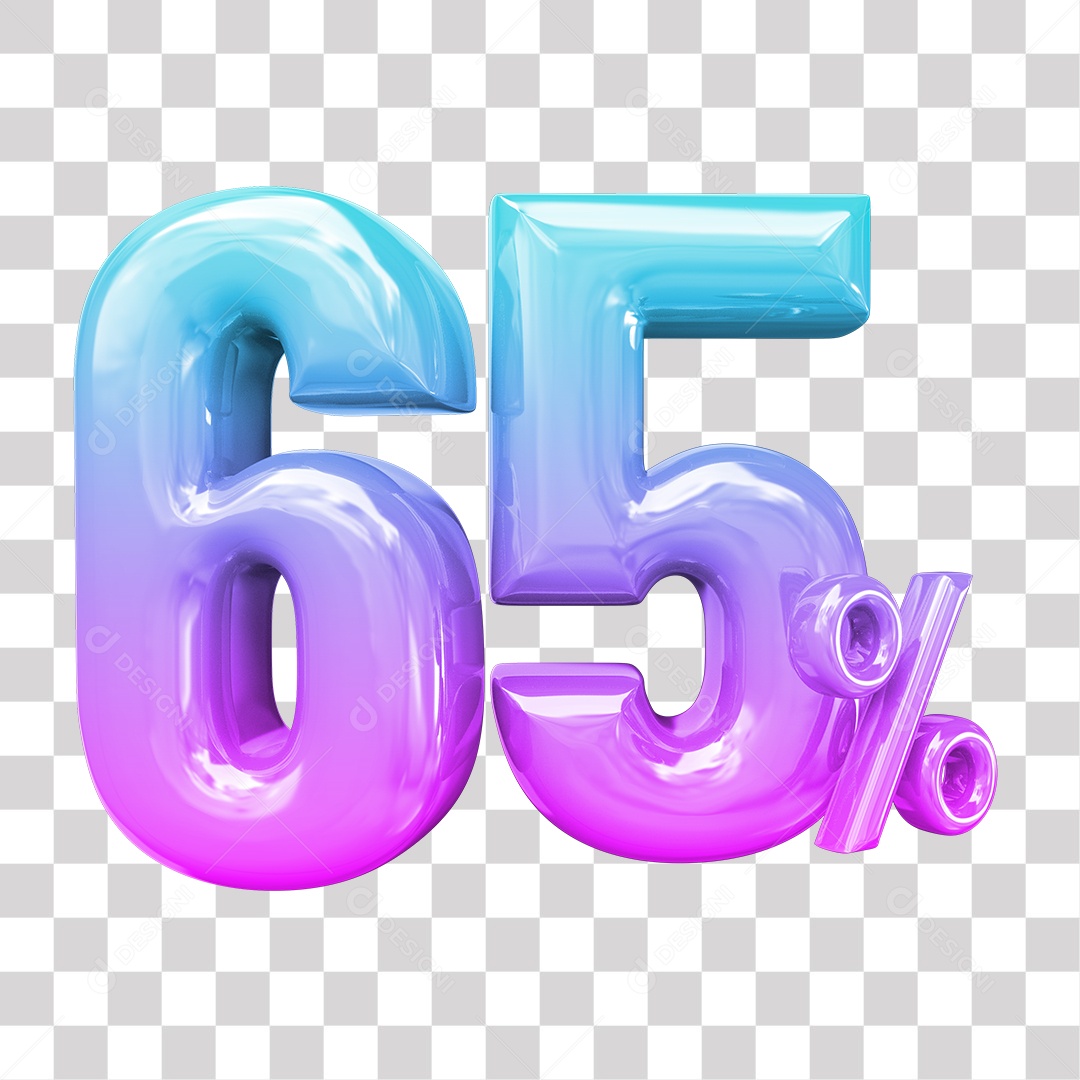 Elemento 3D Para Composição 65% De Descontos PNG Transparente