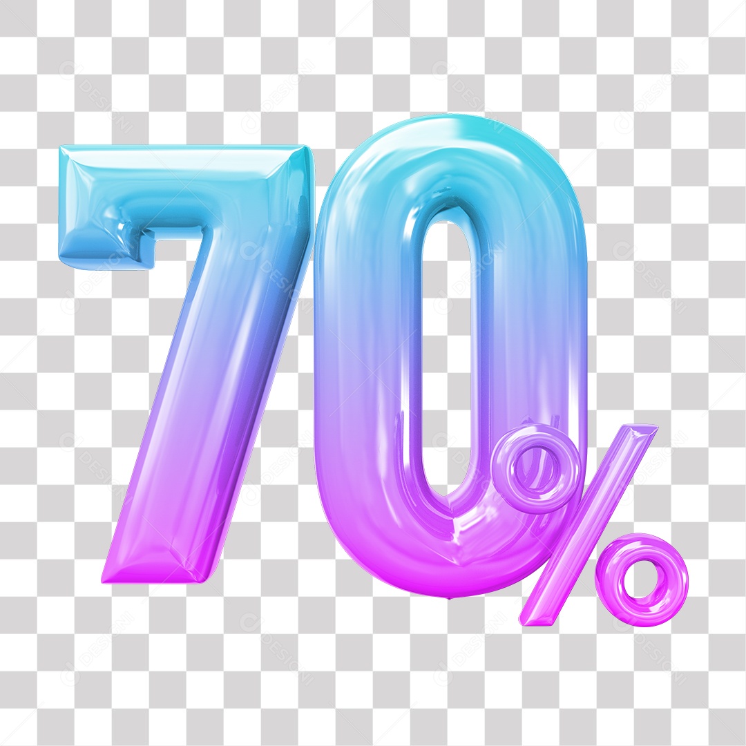 Elemento 3D Para Composição 70% De Descontos PNG Transparente