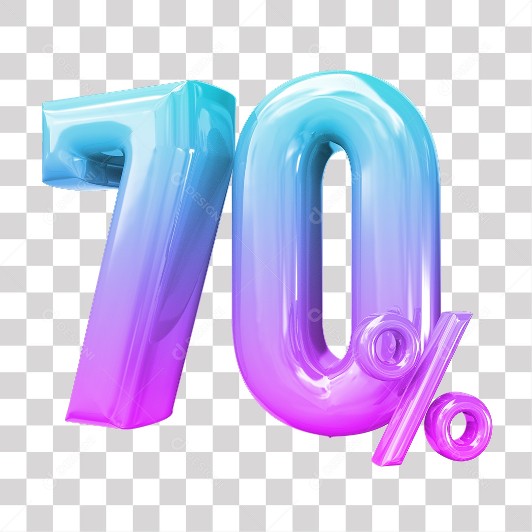 Elemento 3D Para Composição 70% De Descontos PNG Transparente