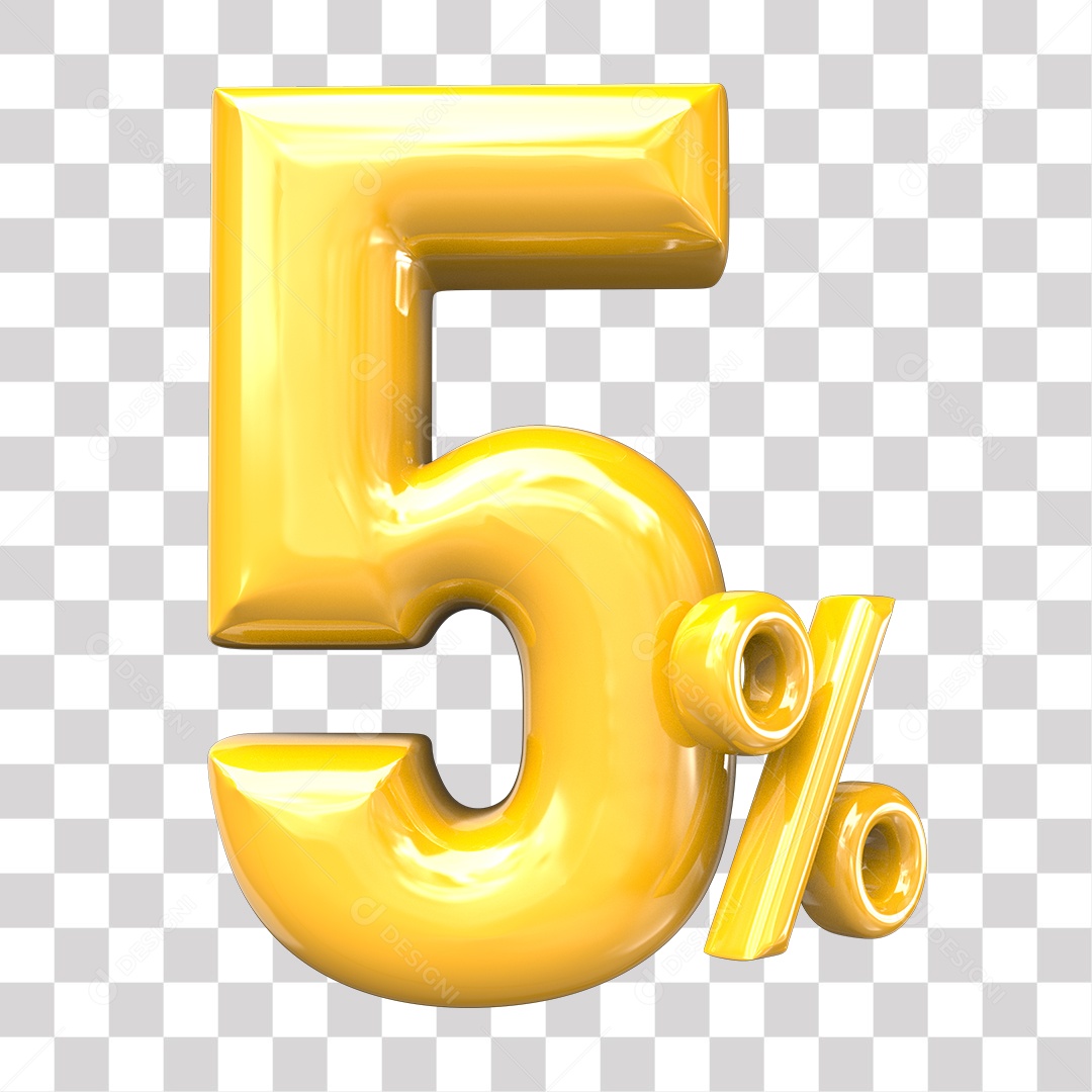 Elemento 3D Para Composição 5% De Descontos PNG Transparente