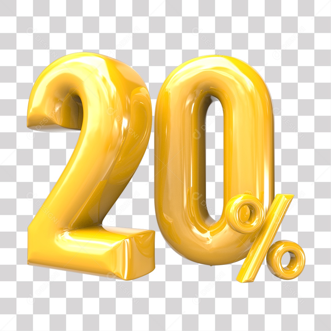 Elemento 3D Para Composição 20% De Descontos PNG Transparente