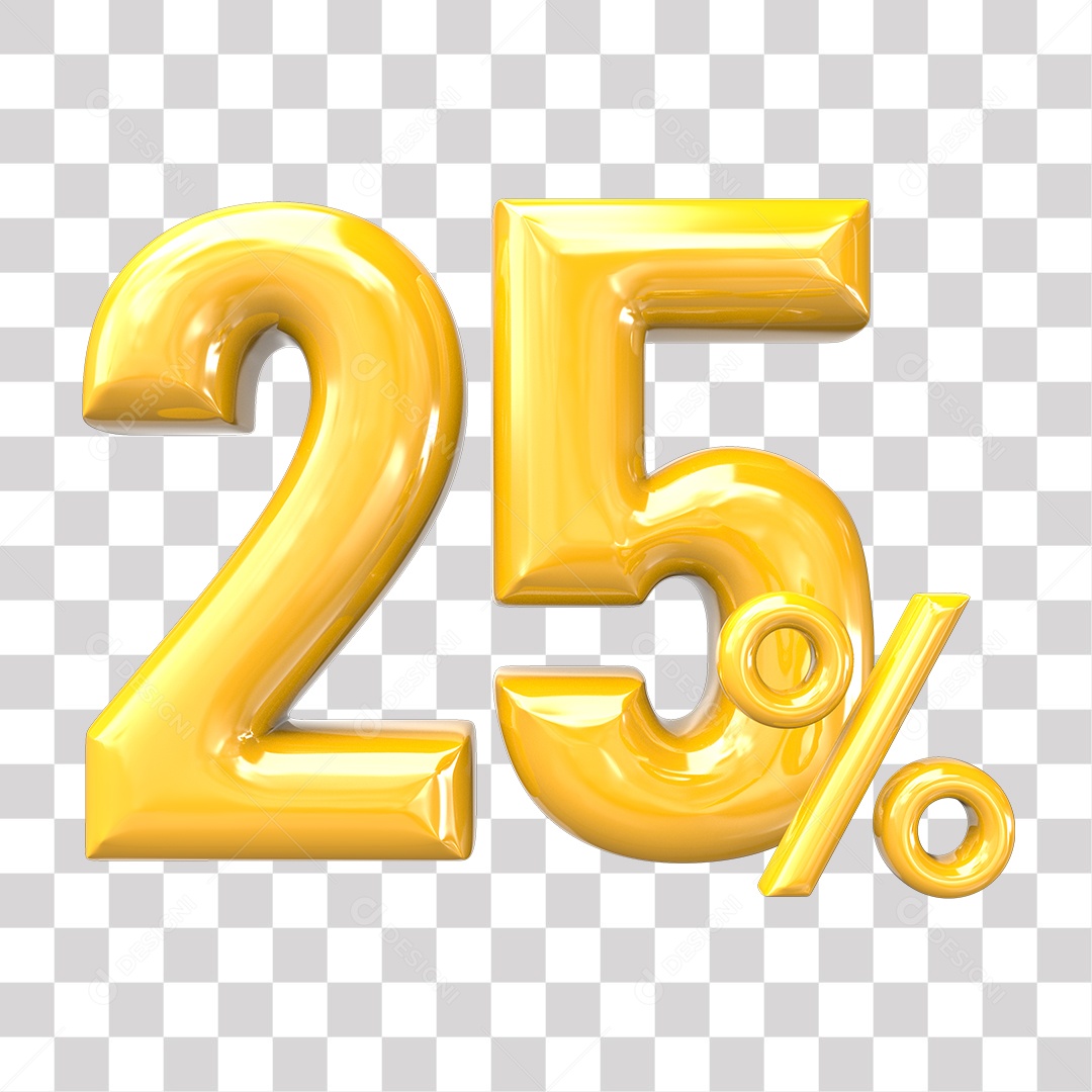 Elemento 3D Para Composição 25% De Descontos PNG Transparente
