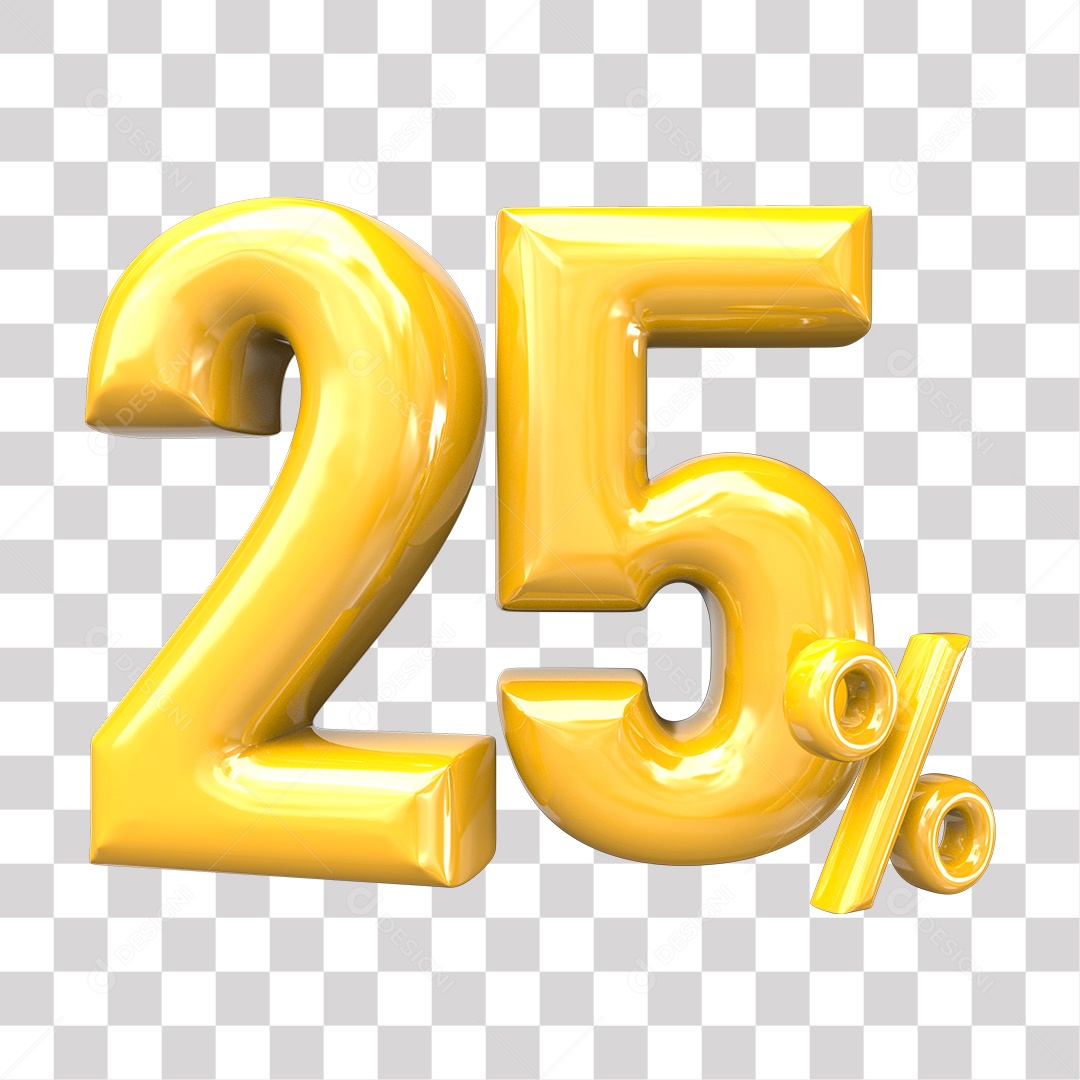 Elemento 3D Para Composição 25% De Descontos PNG Transparente