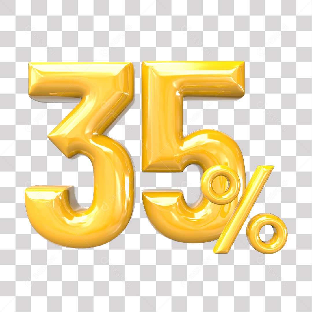 Elemento 3D Para Composição 35% De Descontos PNG Transparente