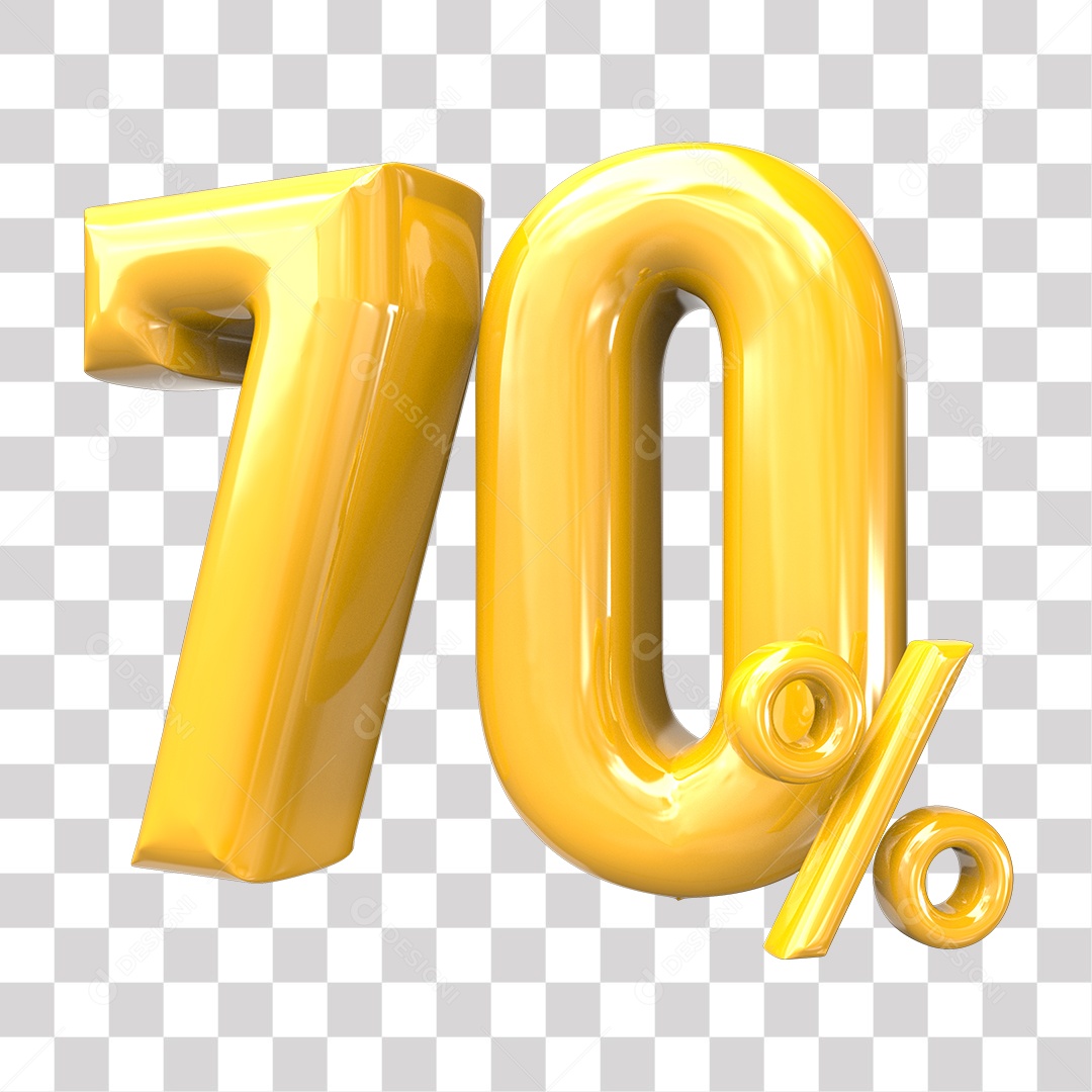 Elemento 3D Para Composição 70% De Descontos PNG Transparente