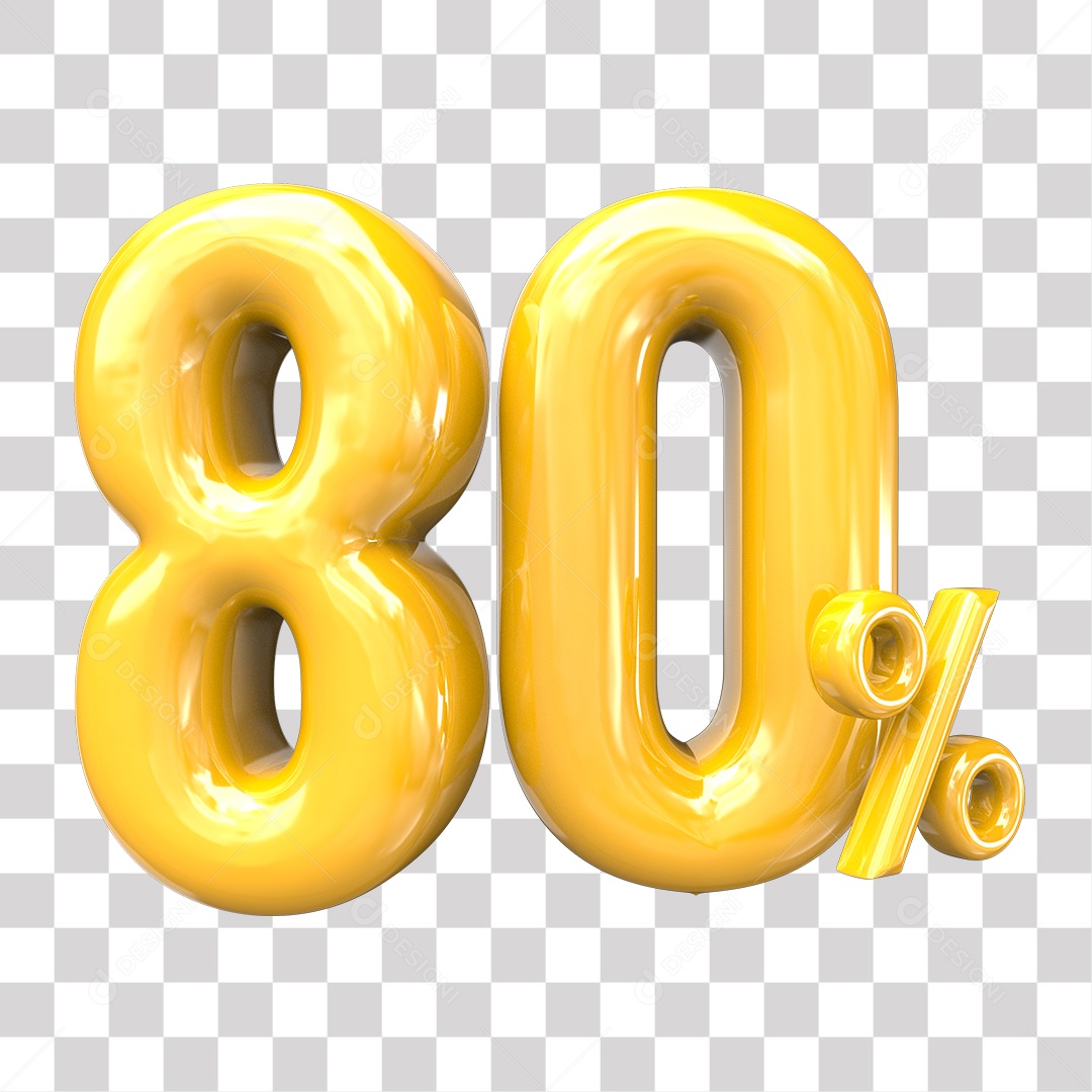 Elemento 3D Para Composição 80% De Descontos PNG Transparente