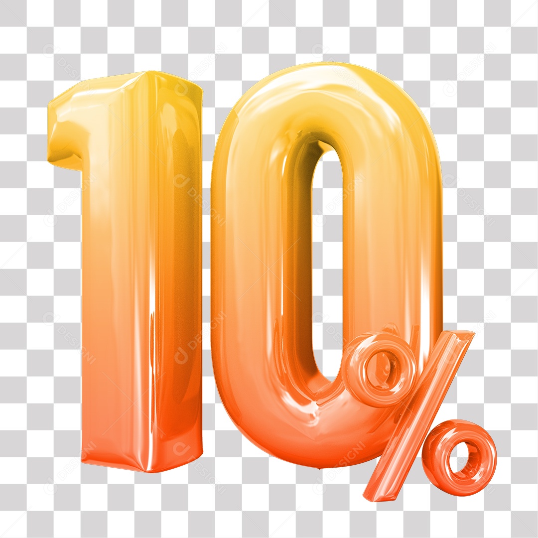 Elemento 3D Para Composição 10% De Descontos PNG Transparente