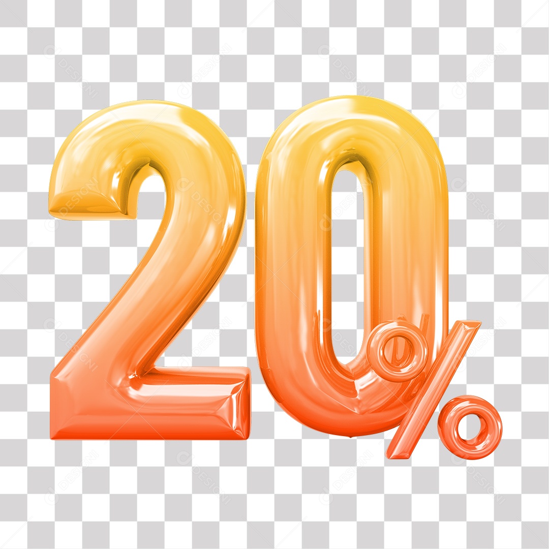 Elemento 3D Para Composição 20% De Descontos PNG Transparente