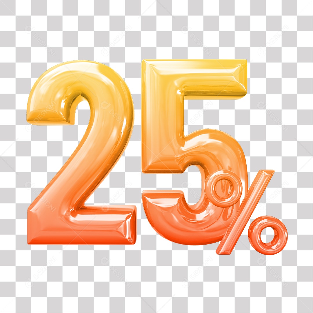 Elemento 3D Para Composição 25% De Descontos PNG Transparente