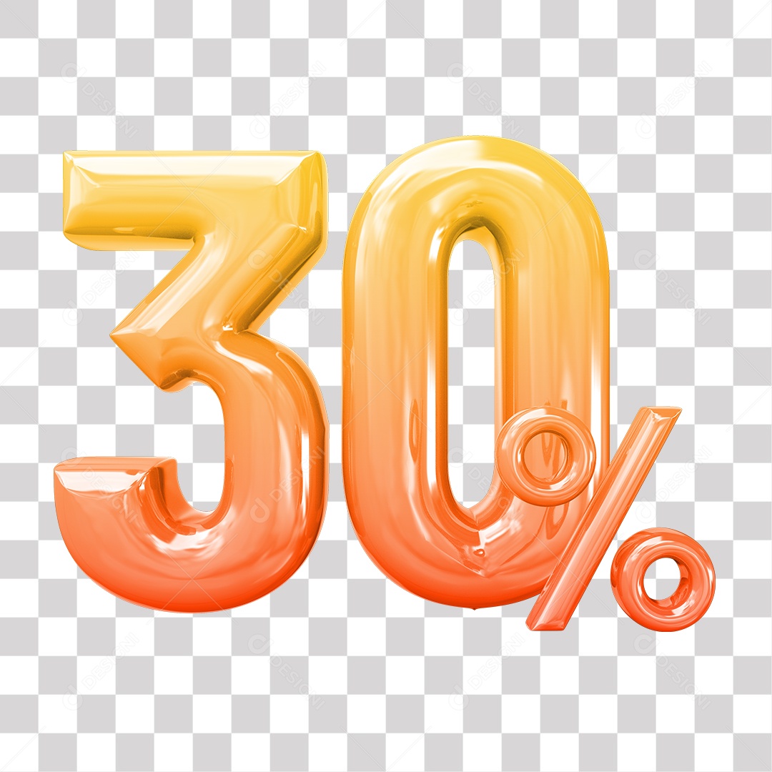 Elemento 3D Para Composição 30% De Descontos PNG Transparente
