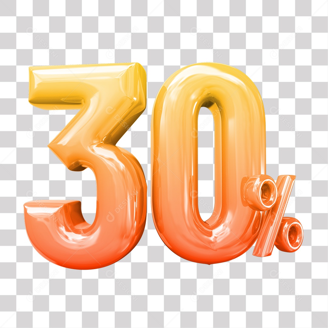 Elemento 3D Para Composição 30% De Descontos PNG Transparente