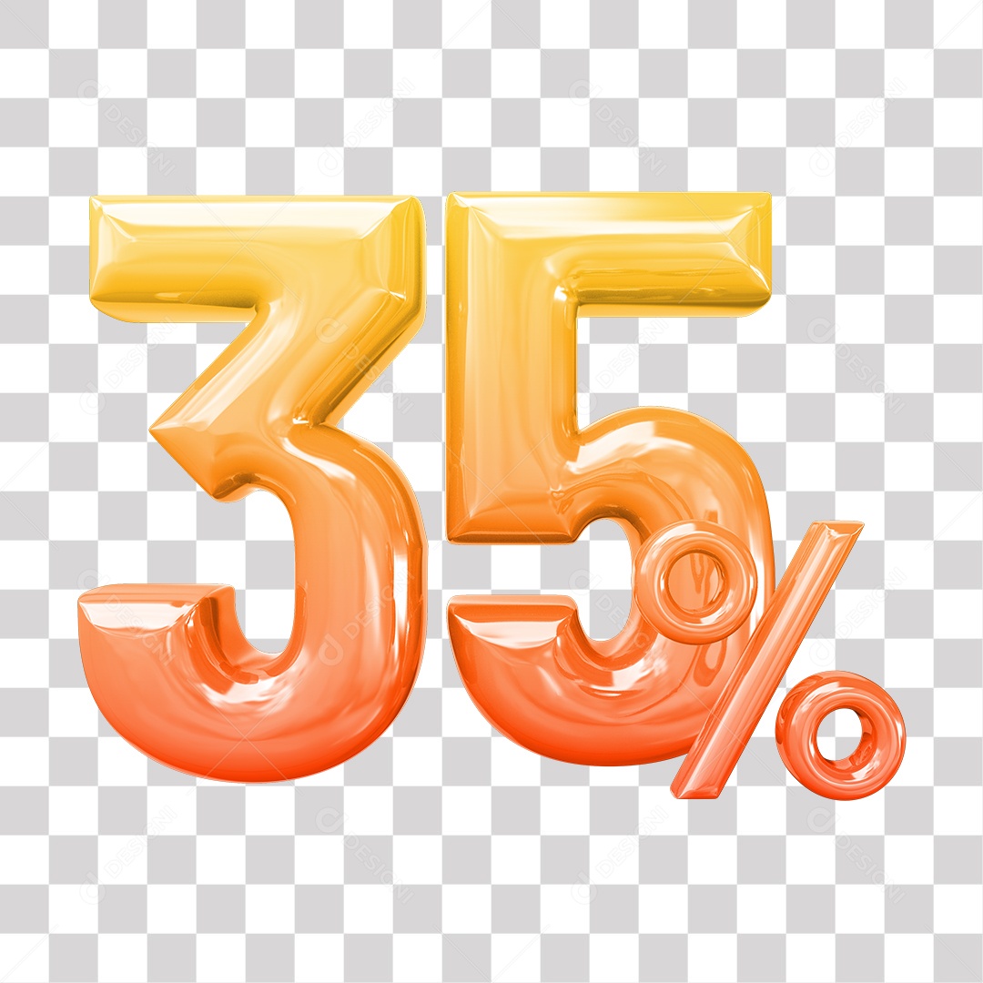 Elemento 3D Para Composição 35% De Descontos PNG Transparente