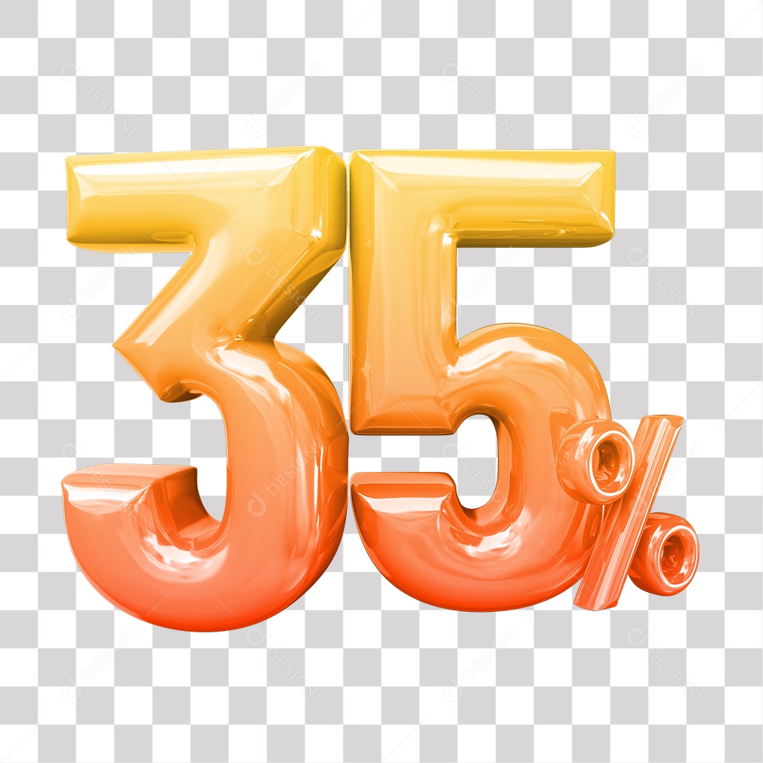 Elemento 3D Para Composição 35% De Descontos PNG Transparente