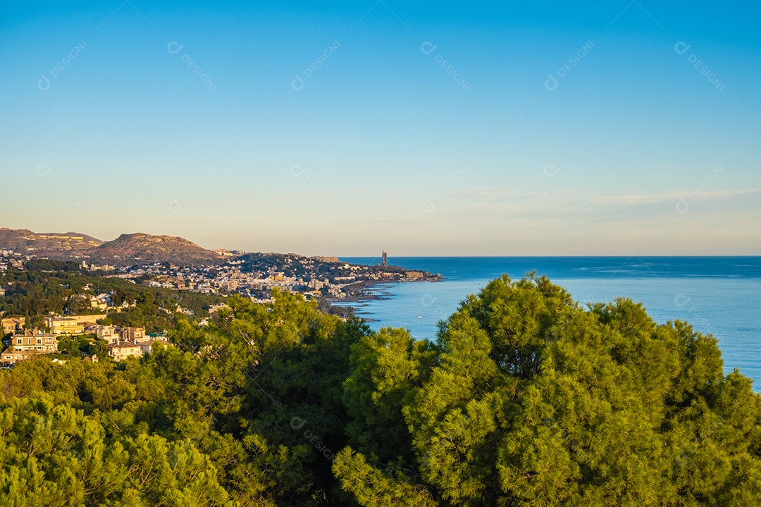 Vista panorâmica das praias de Málaga, El Palo