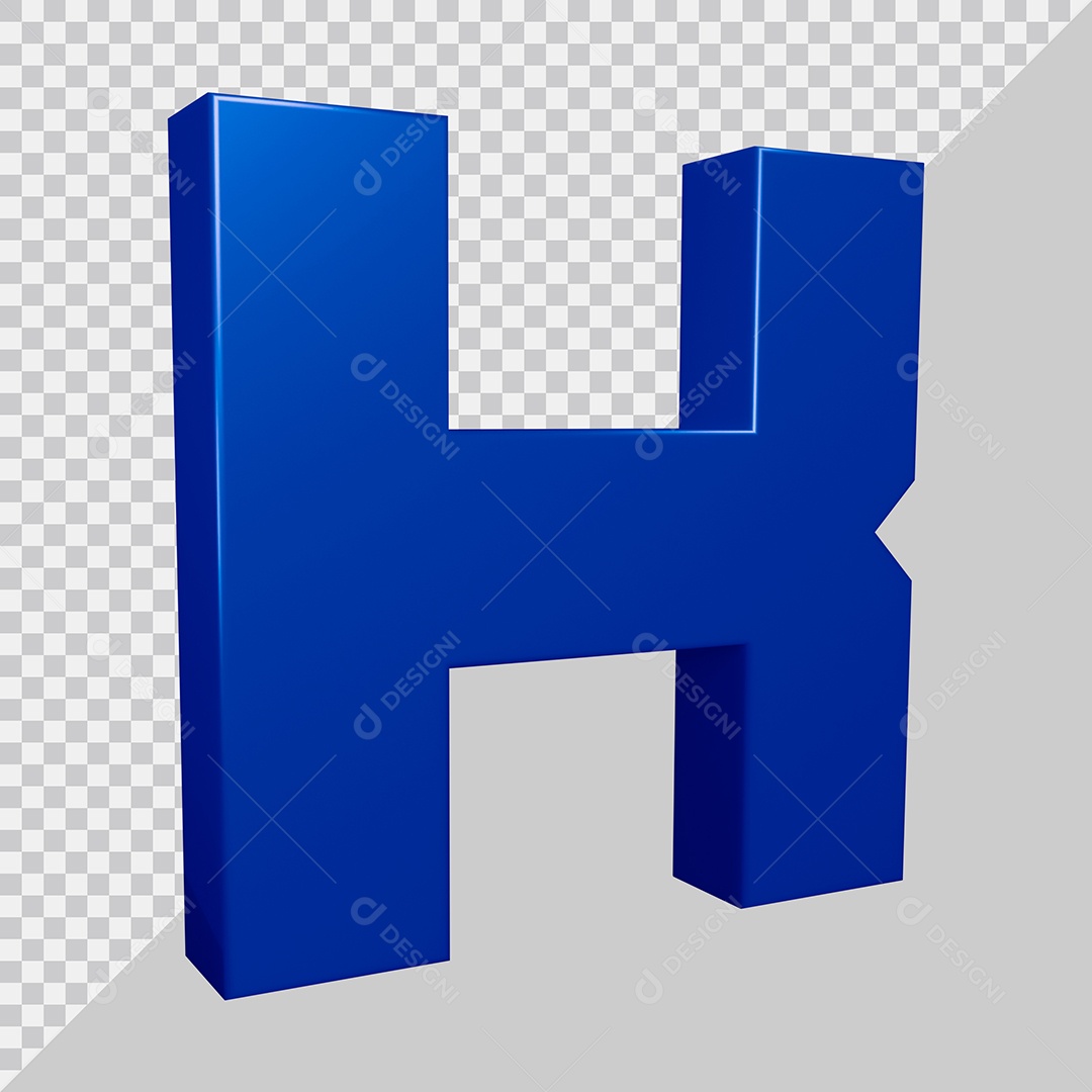 Elemento 3D Para Composição Letra K Azul PSD