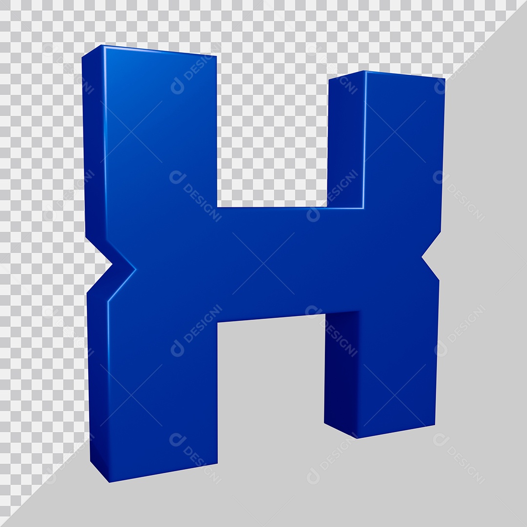 Elemento 3D Para Composição Letra X Azul PSD