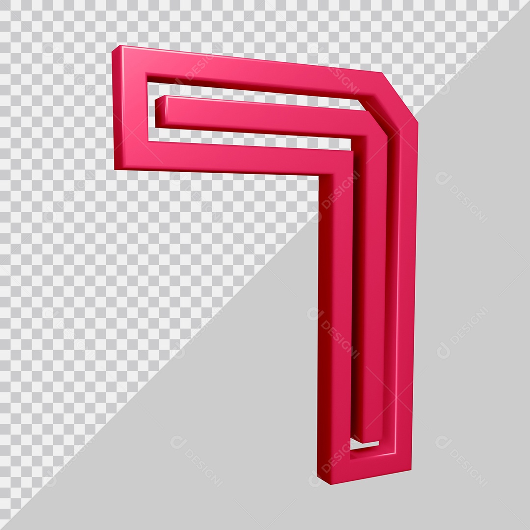 Elemento 3D Para Composição Número 7 Rosa PSD