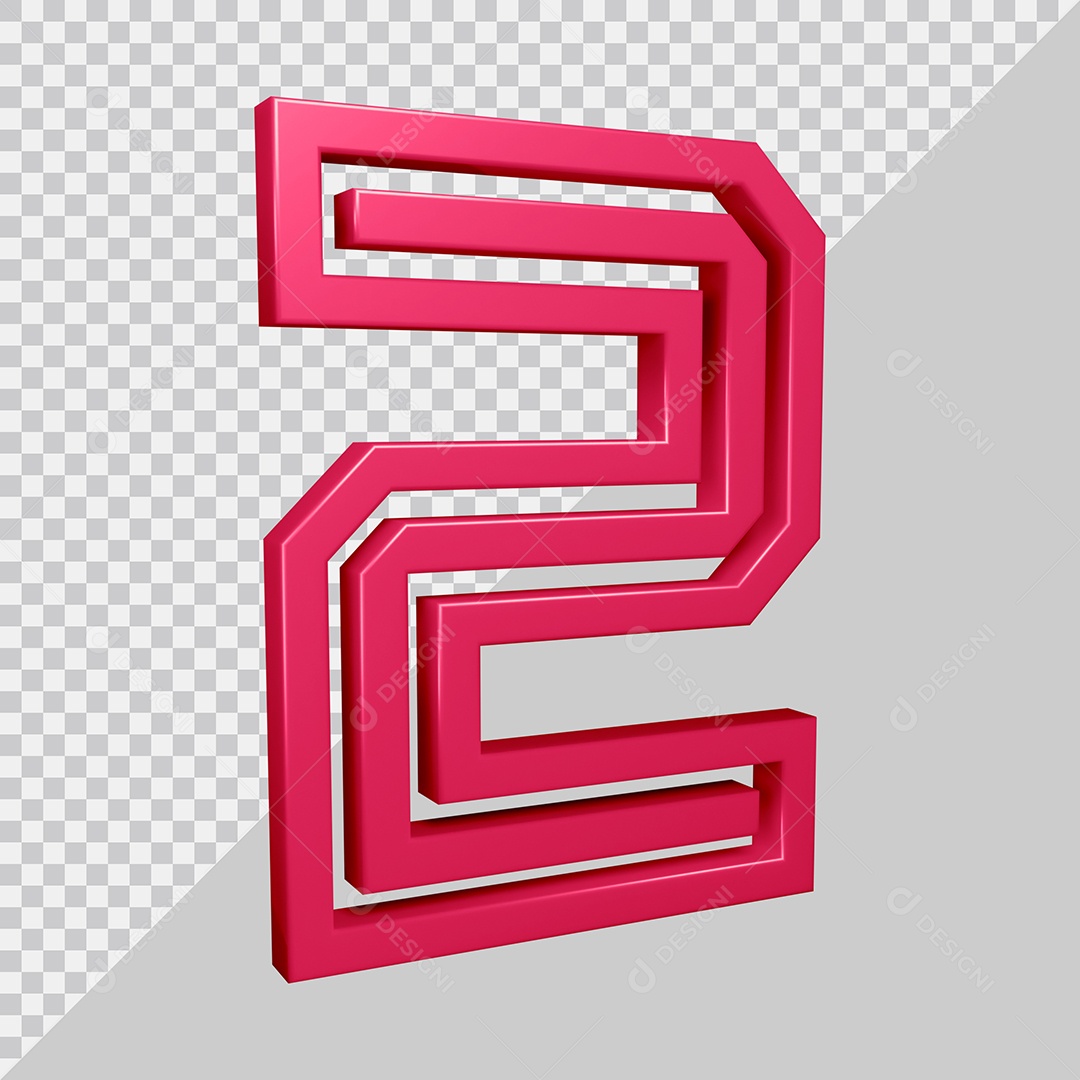 3D Element For Composition Number 2 Pink PSD