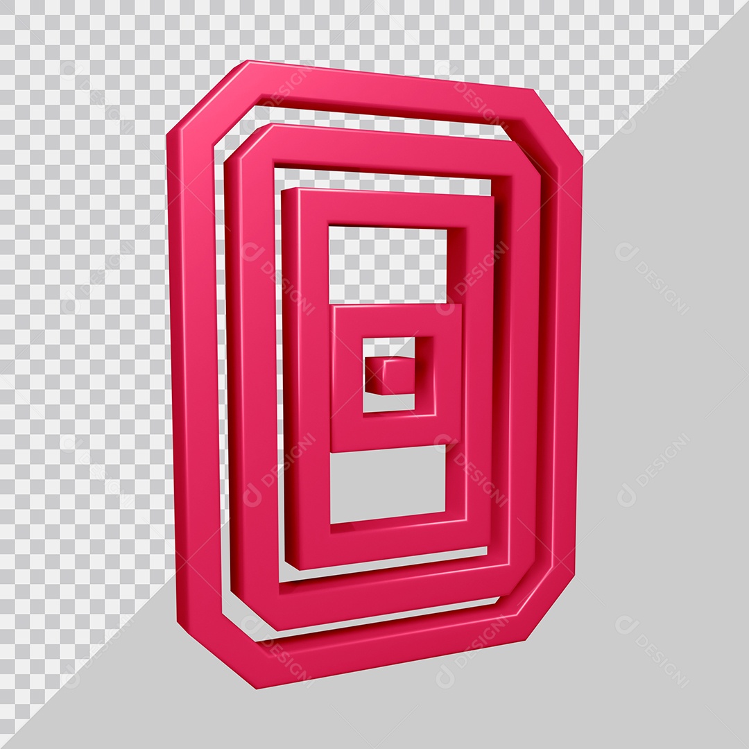 Elemento 3D Para Composição Número 0 Rosa PSD