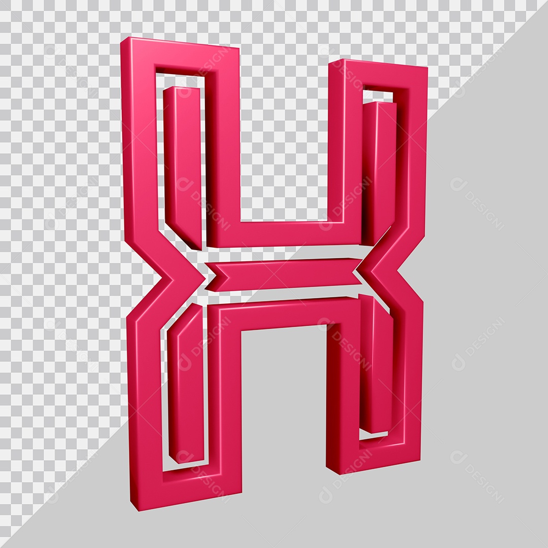 Elemento 3D Para Composição Letra X Rosa PSD