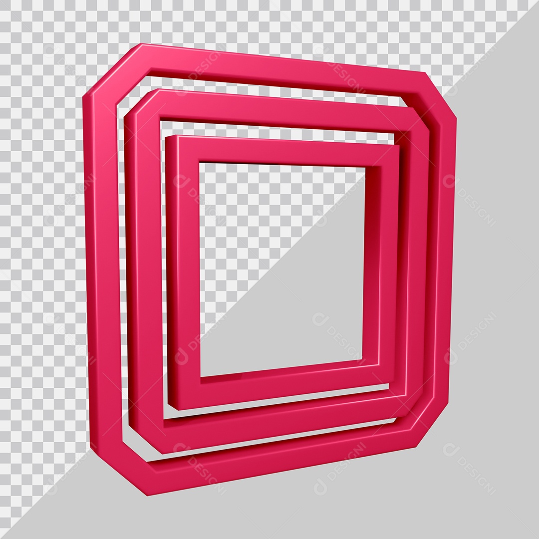 Elemento 3D Para Composição Letra O Rosa PSD