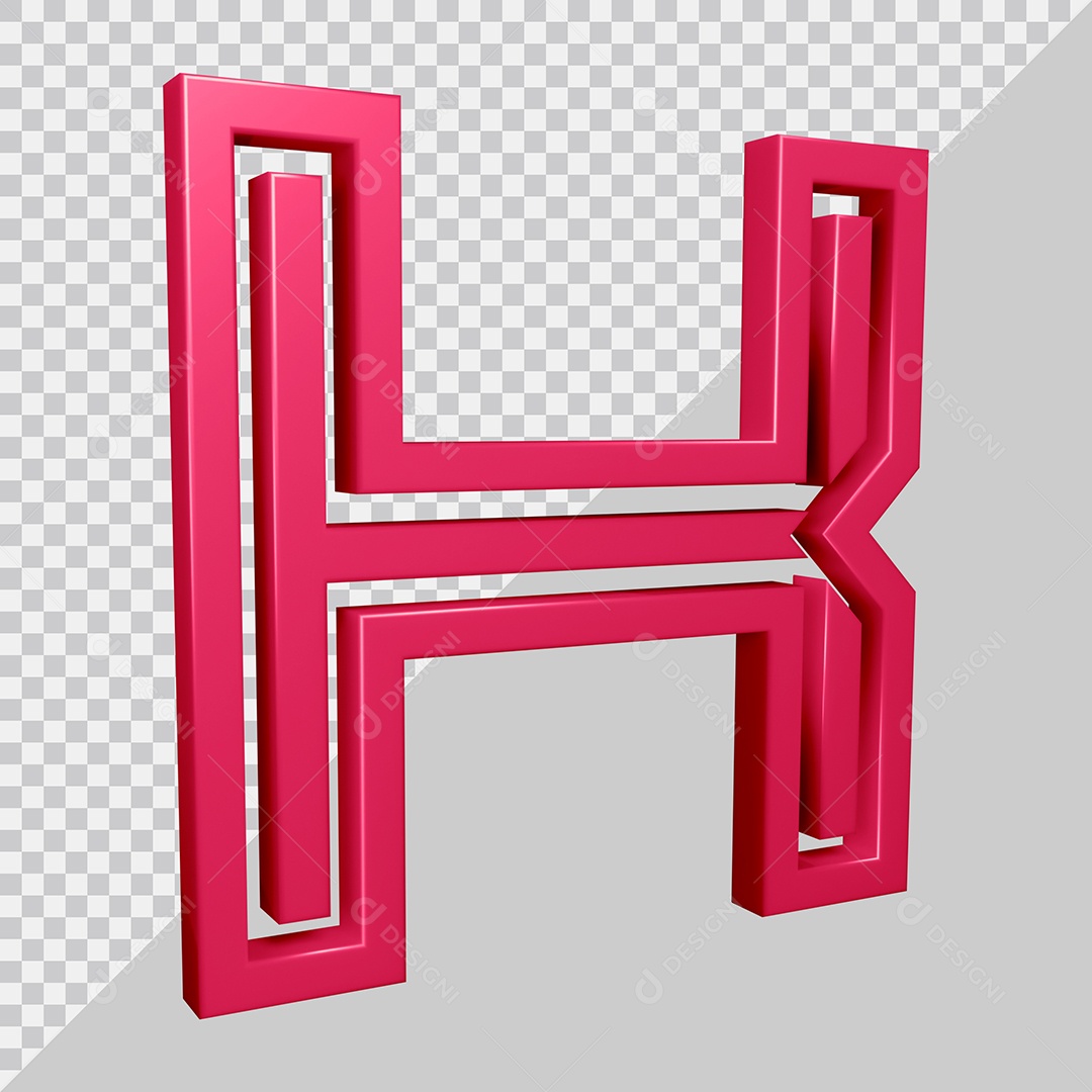 Elemento 3D Para Composição Letra K Rosa PSD