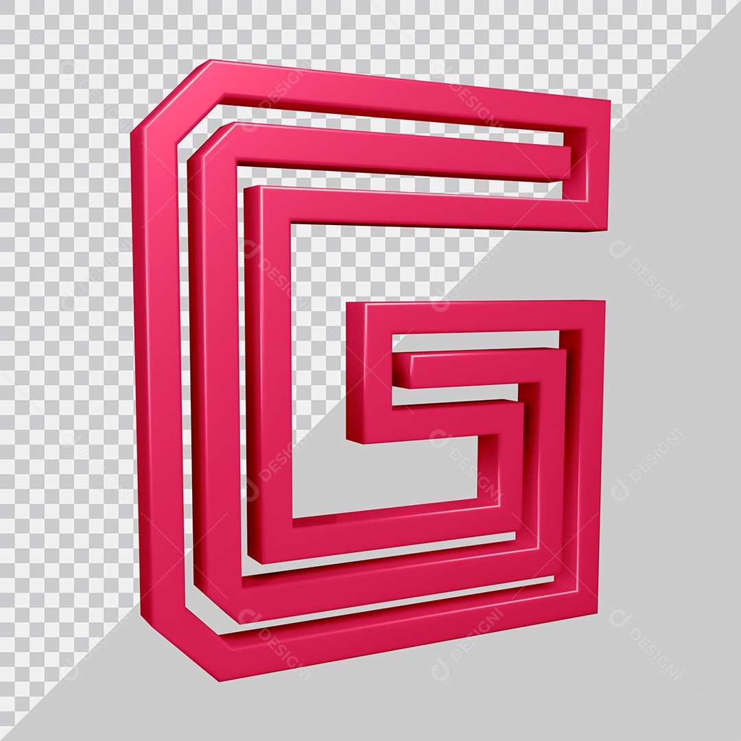 Elemento 3D Para Composição Letra G Rosa PSD