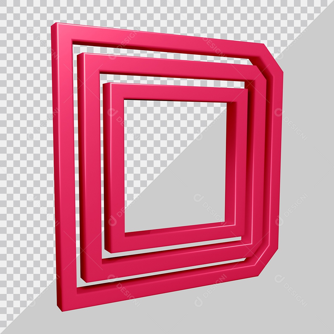 Elemento 3D Para Composição Letra D Rosa PSD