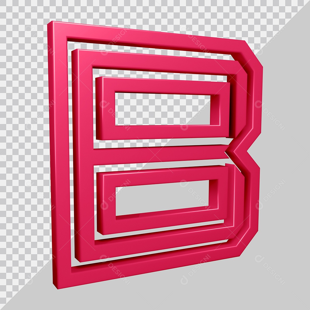 Elemento 3D Para Composição Letra B Rosa PSD