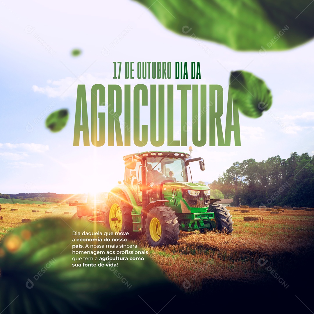 Post Feed Dia da Agricultura Dia 17 De Outubro Social Media PSD Editável