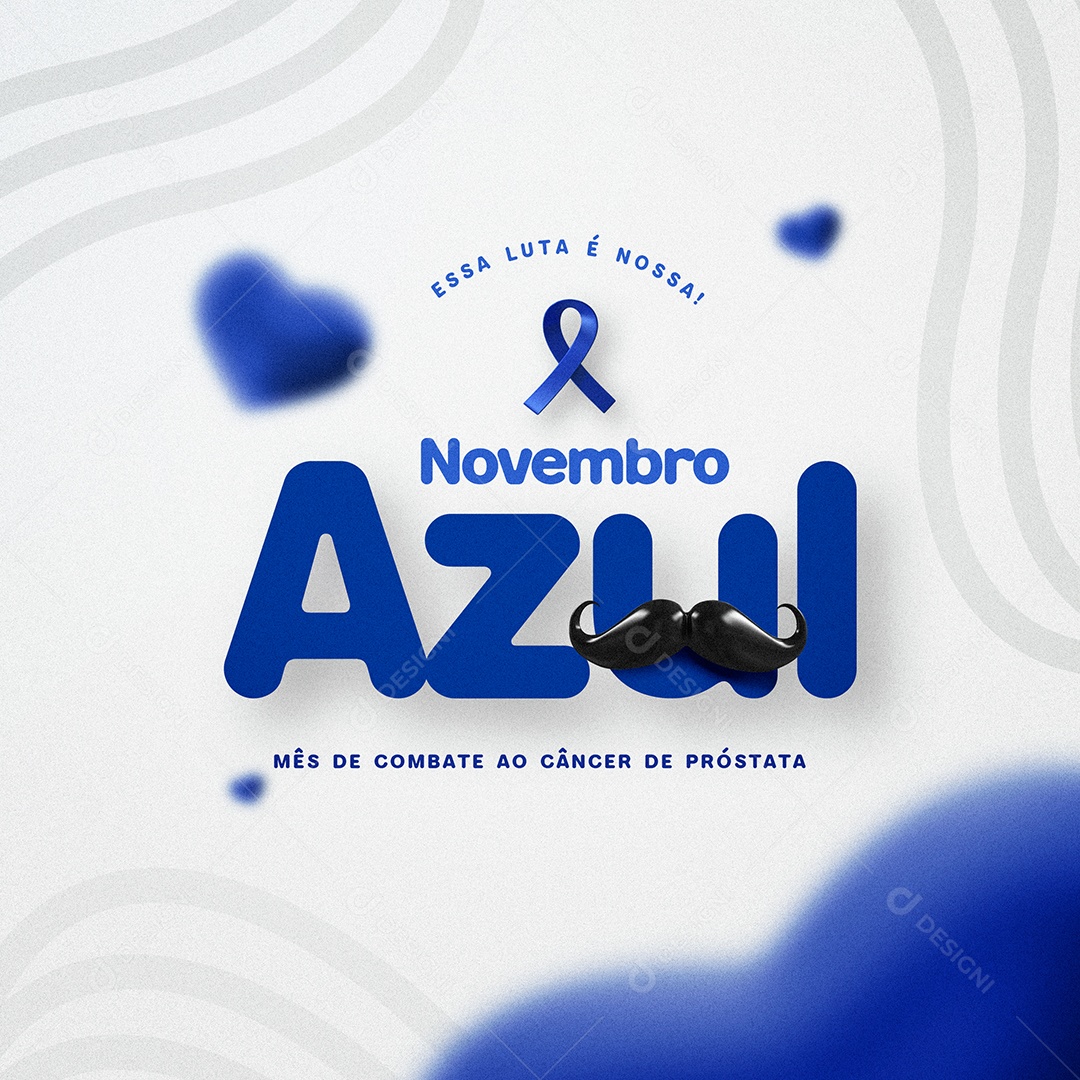 Novembro Azul Combate ao Câncer de Próstata Social Media PSD Editável