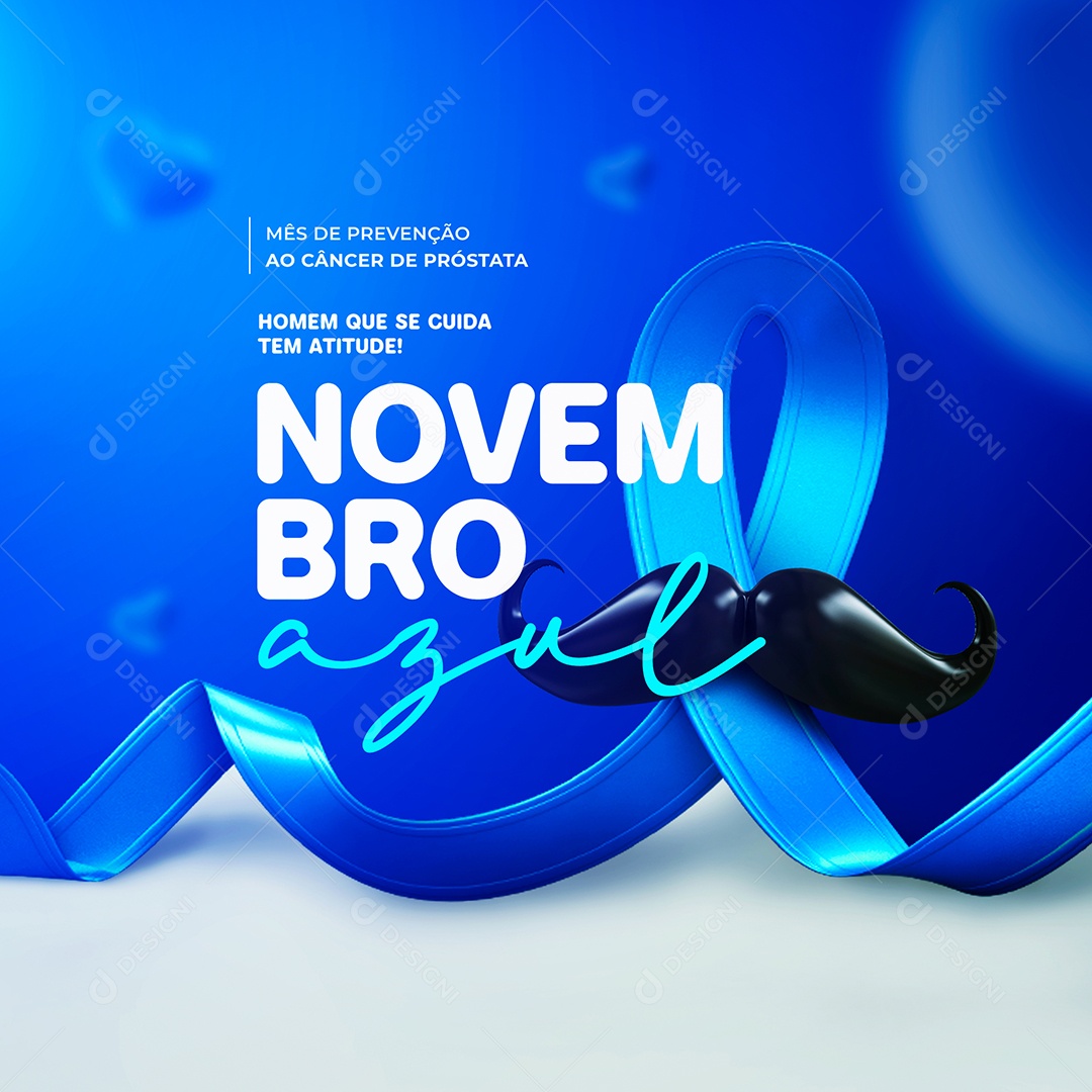 Novembro Azul Combate ao Câncer de Próstata Social Media PSD Editável