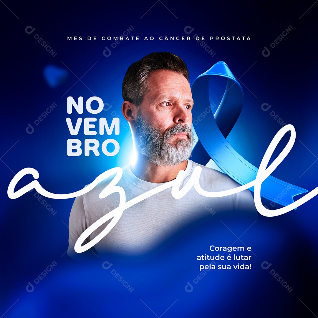 Novembro Azul Combate ao Câncer de Próstata Social Media PSD Editável