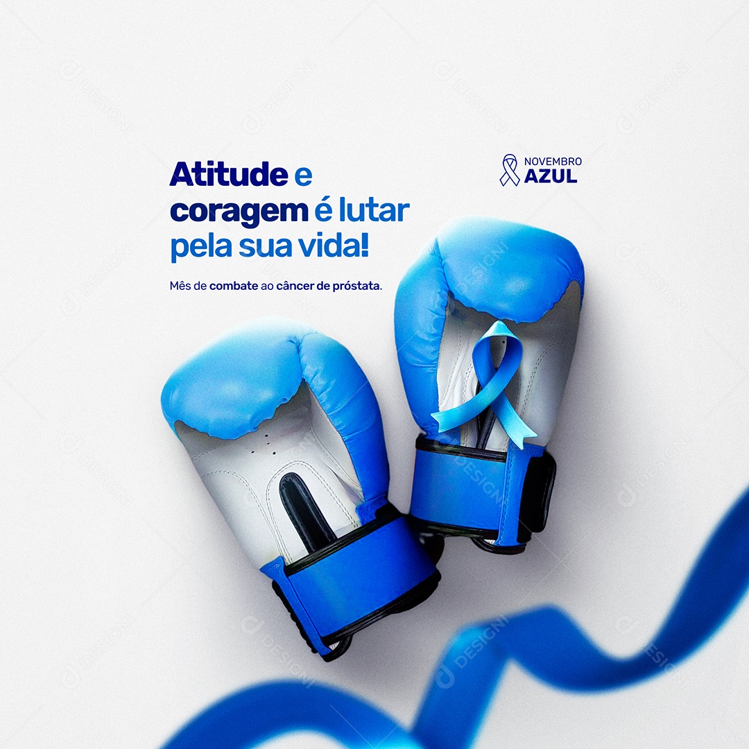 Novembro Azul Combate ao Câncer de Próstata Social Media PSD Editável