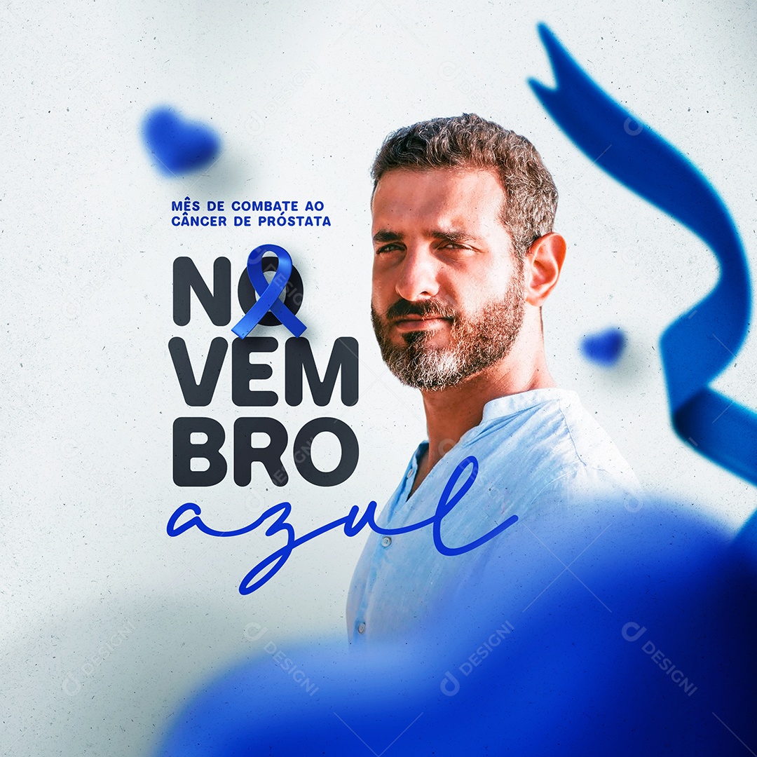 Novembro Azul Combate ao Câncer de Próstata Social Media PSD Editável